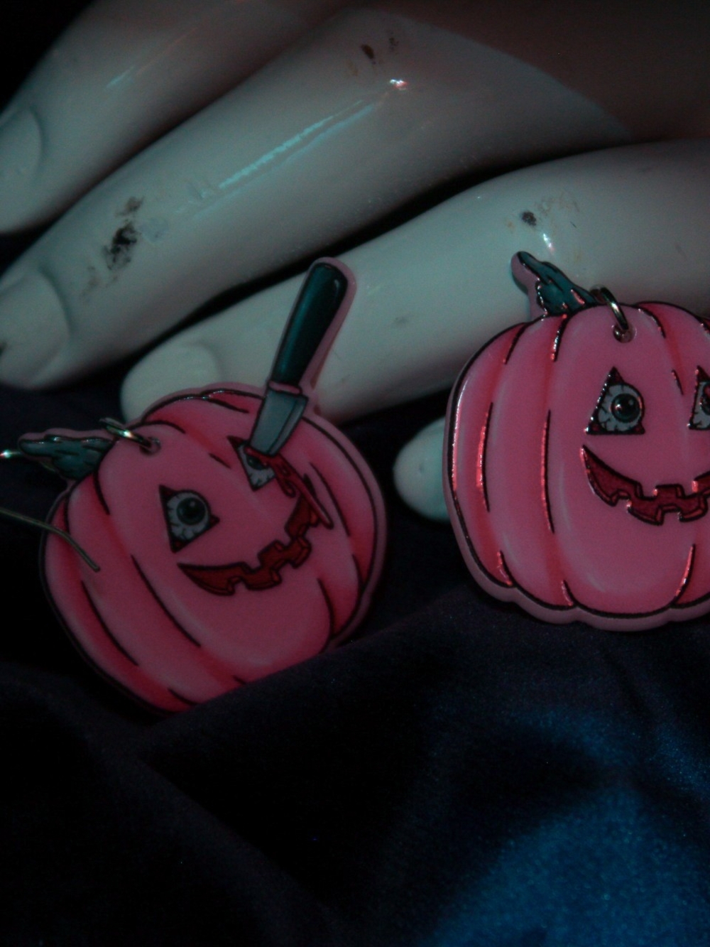 Pink Pumpkin Dangle Earrings for Kids - Cute Halloween Accessory